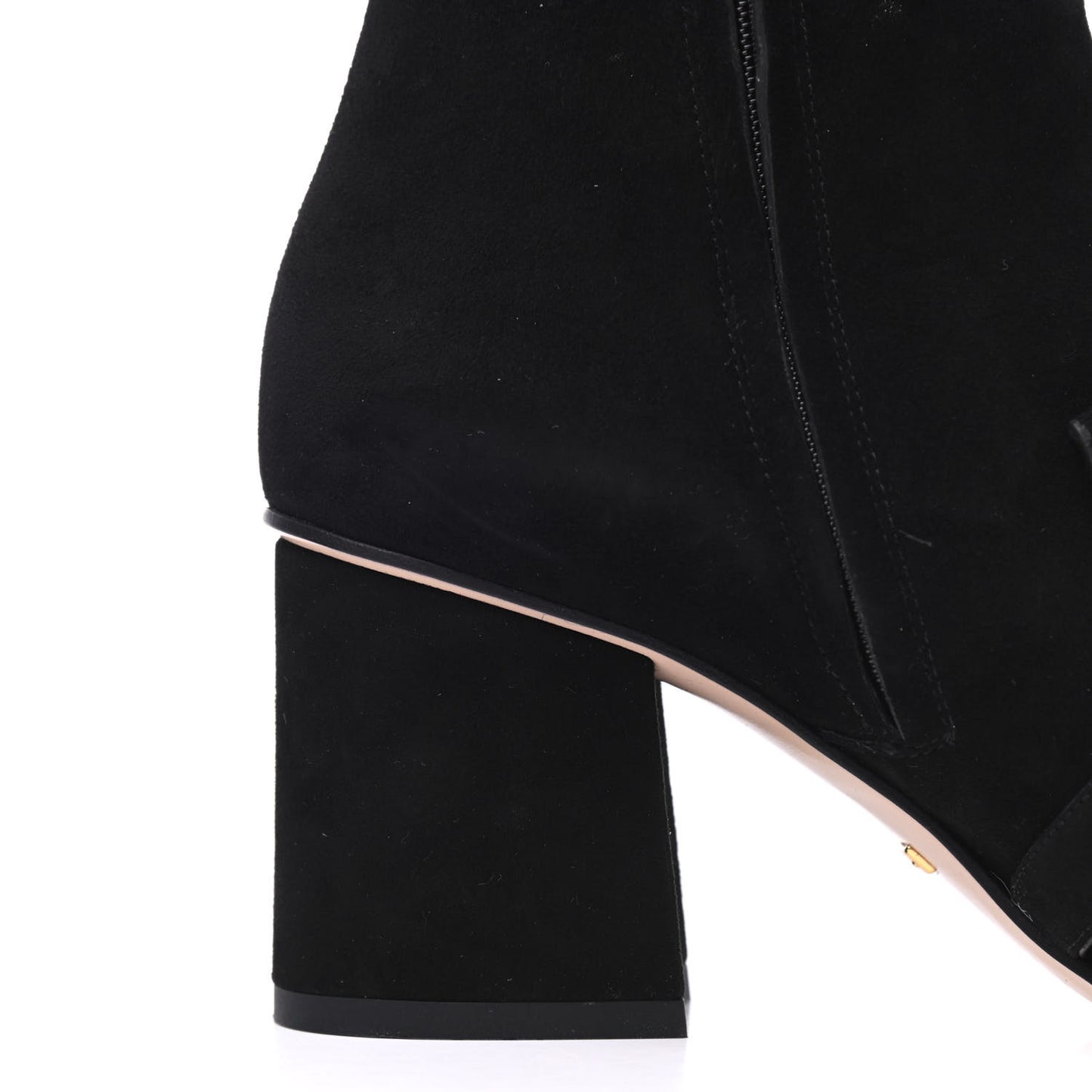 Kid Scamosciato GG Marmont Fringe 75mm Ankle Boots 37 Black
