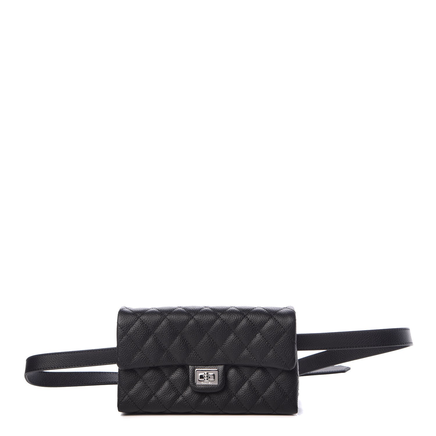 Chanel Grained Calfskin Quilted 2.55 Reissue Flap Belt Bag Clutch Black 1 of 11