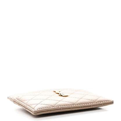 Saint Laurent Lambskin Quilted Gaby Card Case Dark Beige 4 of 7