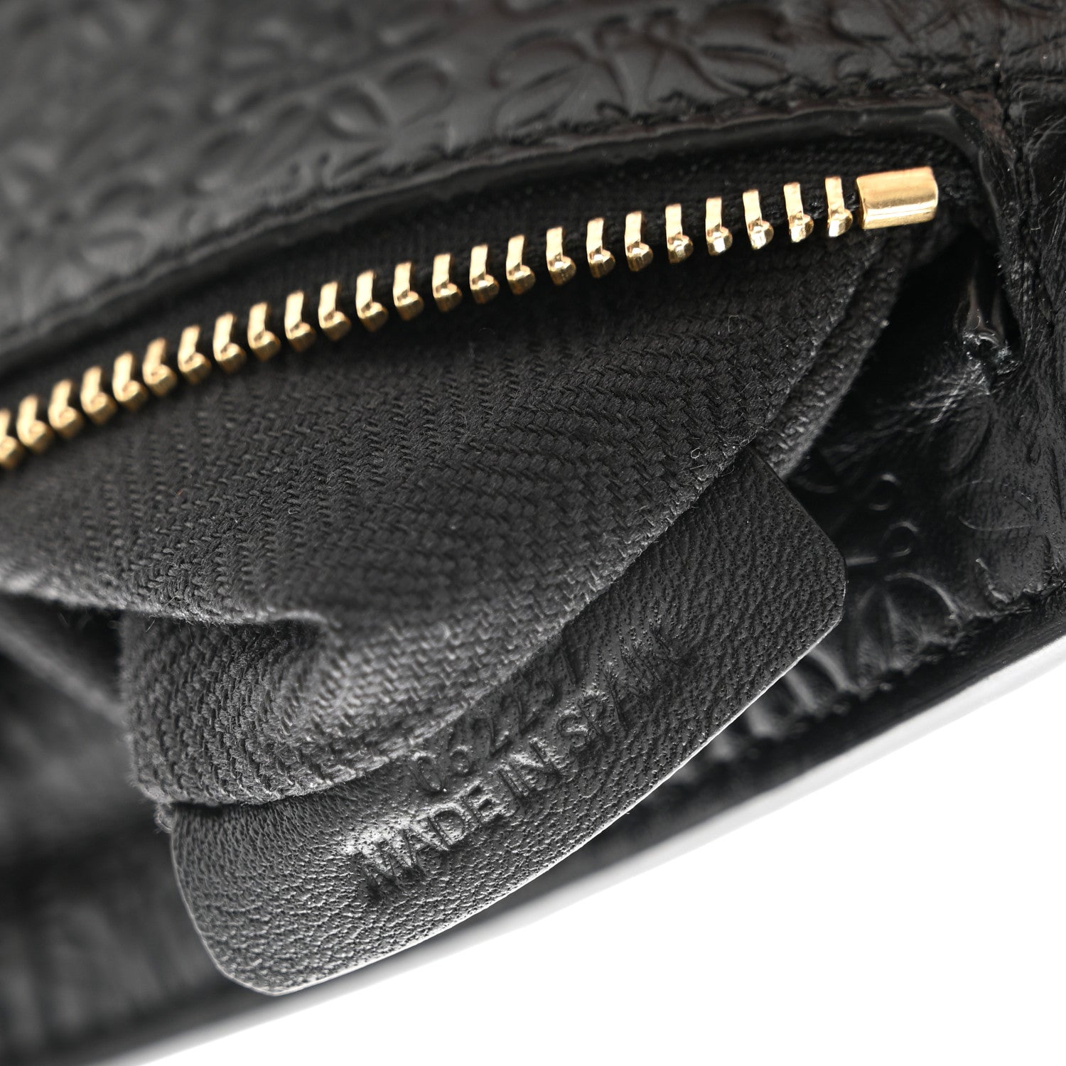 Loewe Calfskin Embossed Mini Repeat T Pouch Black 7 of 7