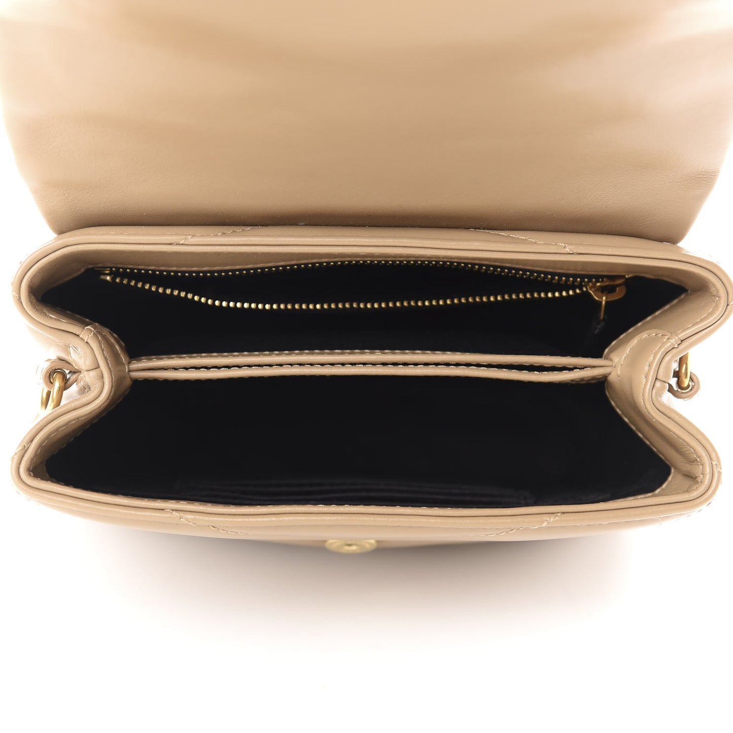 Calfskin Y Quilted Monogram Toy Loulou Crossbody Bag Latte