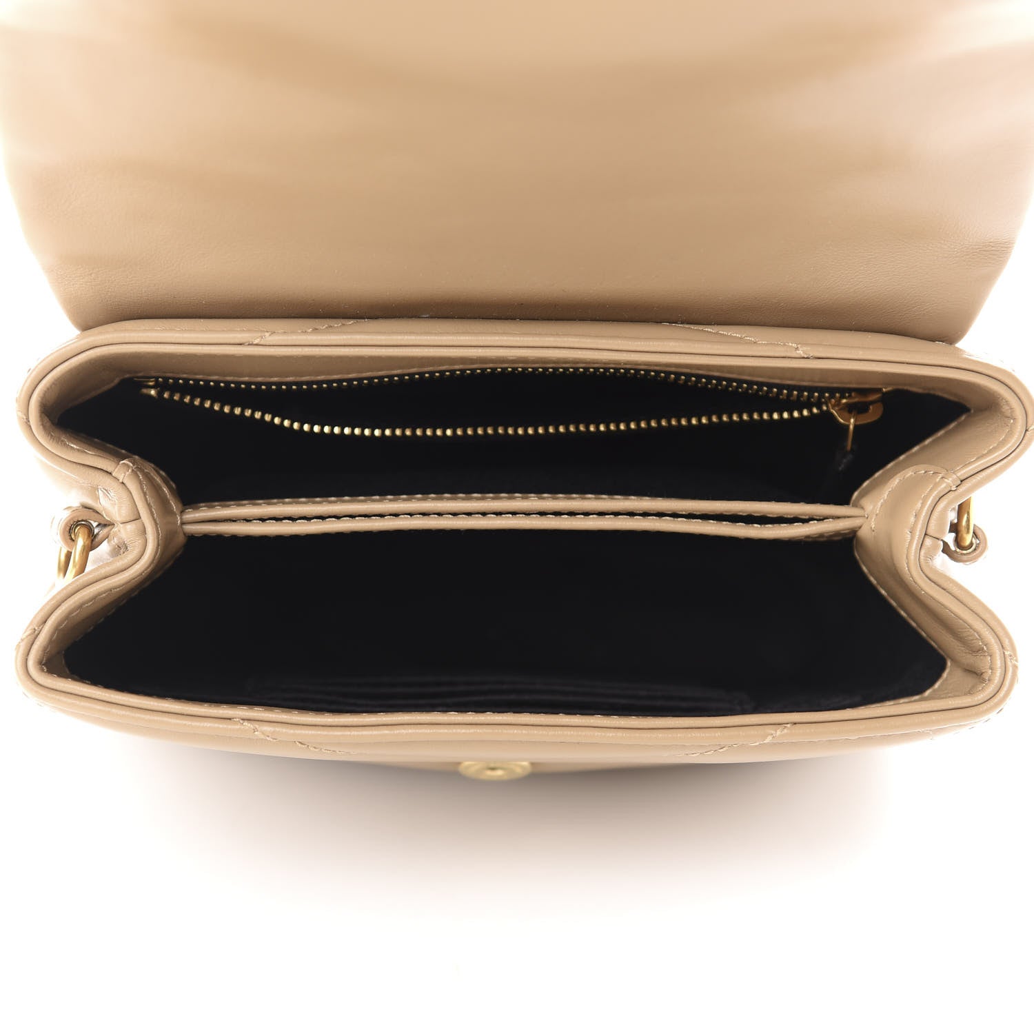 Saint Laurent Calfskin Y Quilted Monogram Toy Loulou Crossbody Bag Latte 4 of 11