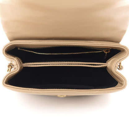 Saint Laurent Calfskin Y Quilted Monogram Toy Loulou Crossbody Bag Latte 4 of 11