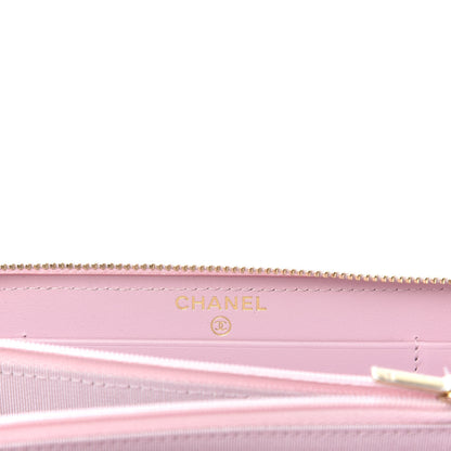 Chanel Caviar Quilted Small Gusset Zip Around Wallet Pink 6 of 9