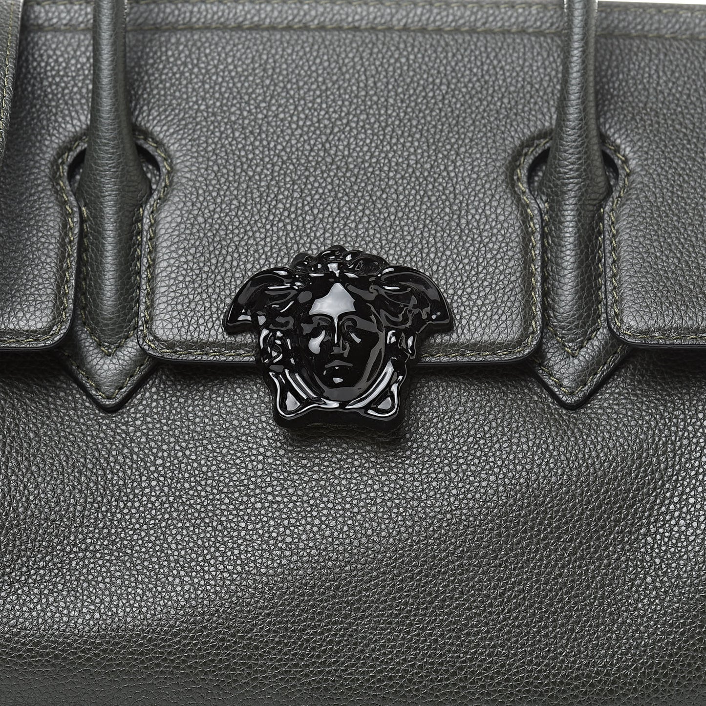 Calfskin Large Palazzo Empire Bag Verde Scuro Black