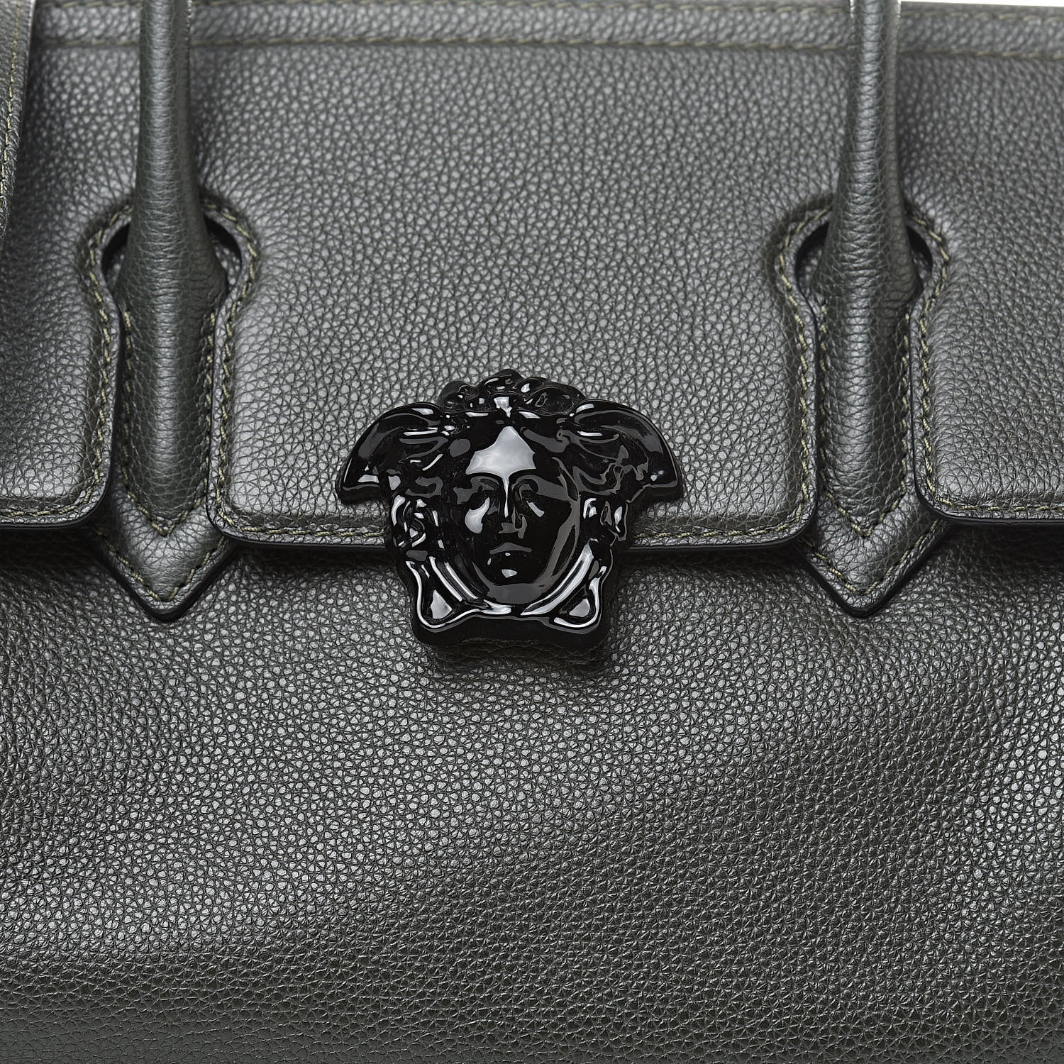 Versace Calfskin Large Palazzo Empire Bag Verde Scuro Black 8 of 11
