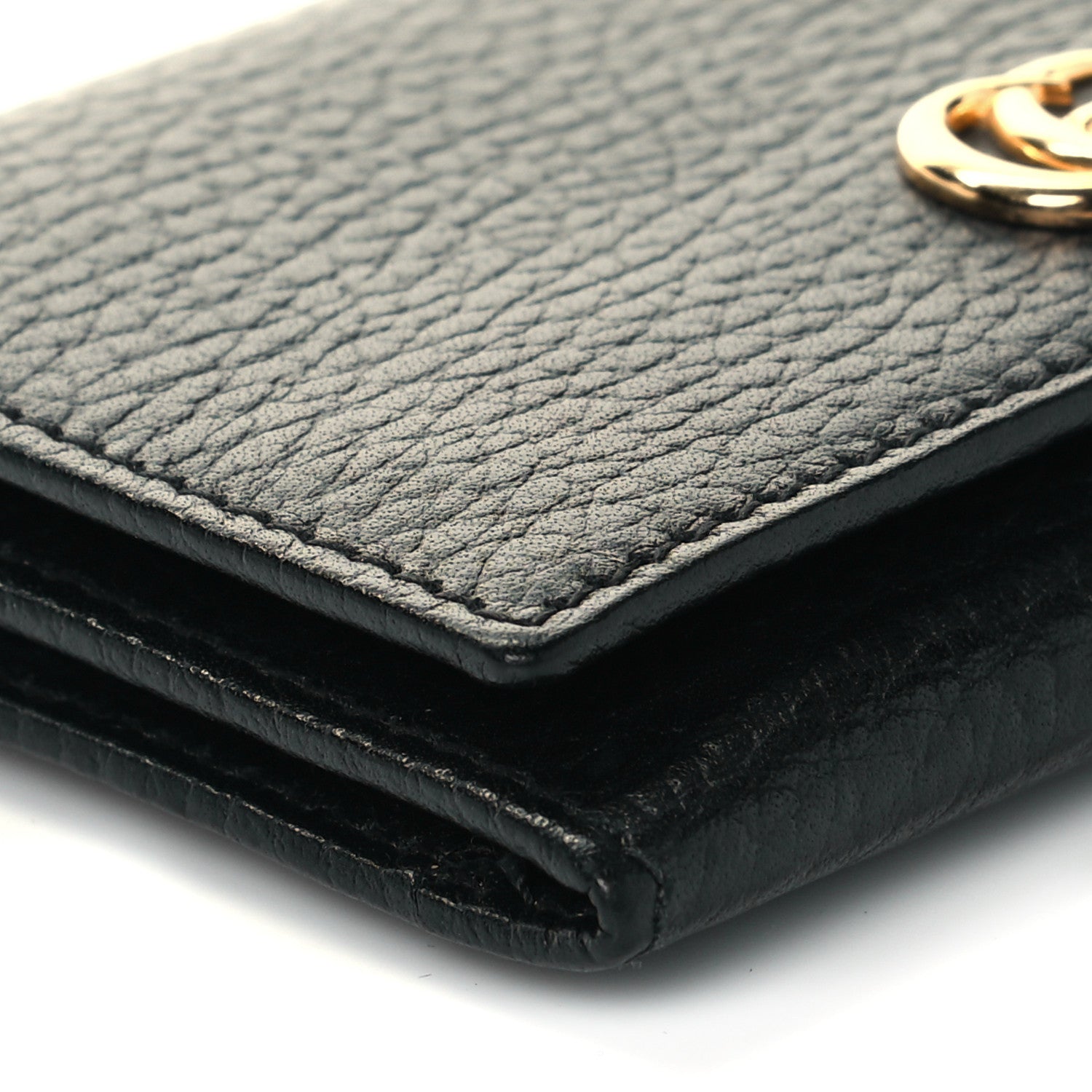 Gucci Pebbled Calfskin GG Marmont Card Case Black 8 of 9