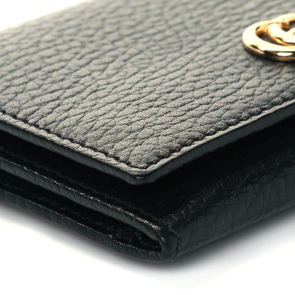 Gucci Pebbled Calfskin GG Marmont Card Case Black 8 of 9