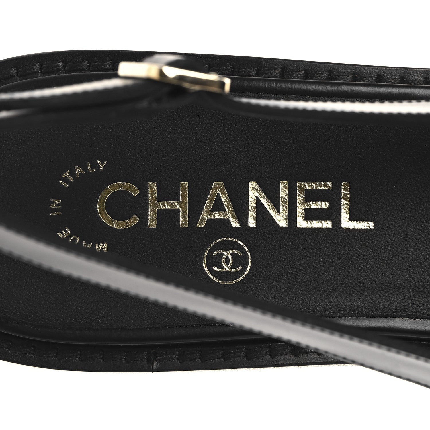 Chanel Calfskin Crystal CC Slingback Sandals 39.5 Black 9 of 10