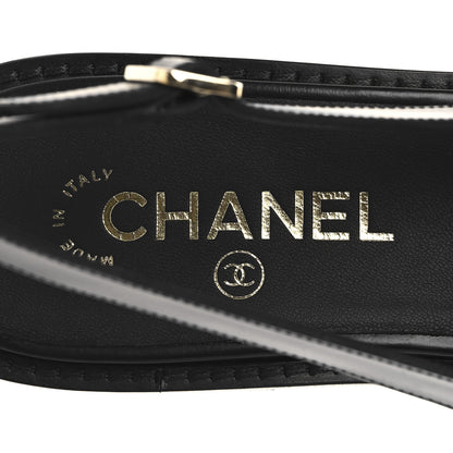 Chanel Calfskin Crystal CC Slingback Sandals 39.5 Black 9 of 10