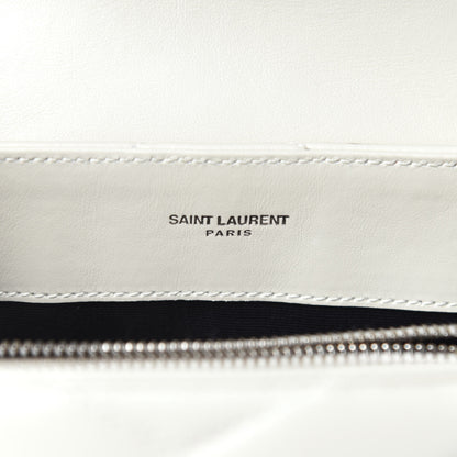 Saint Laurent Calfskin Y Quilted Monogram Small Loulou Chain Satchel Ivory 9 of 11