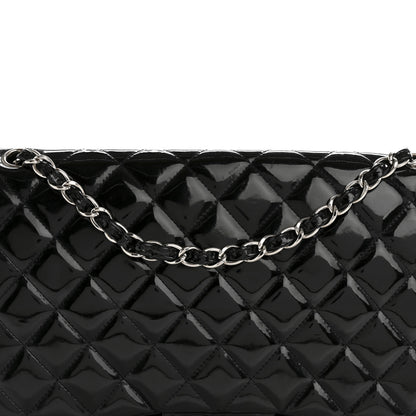 Chanel Patent Quilted Maxi Double Flap Black 8 of 17