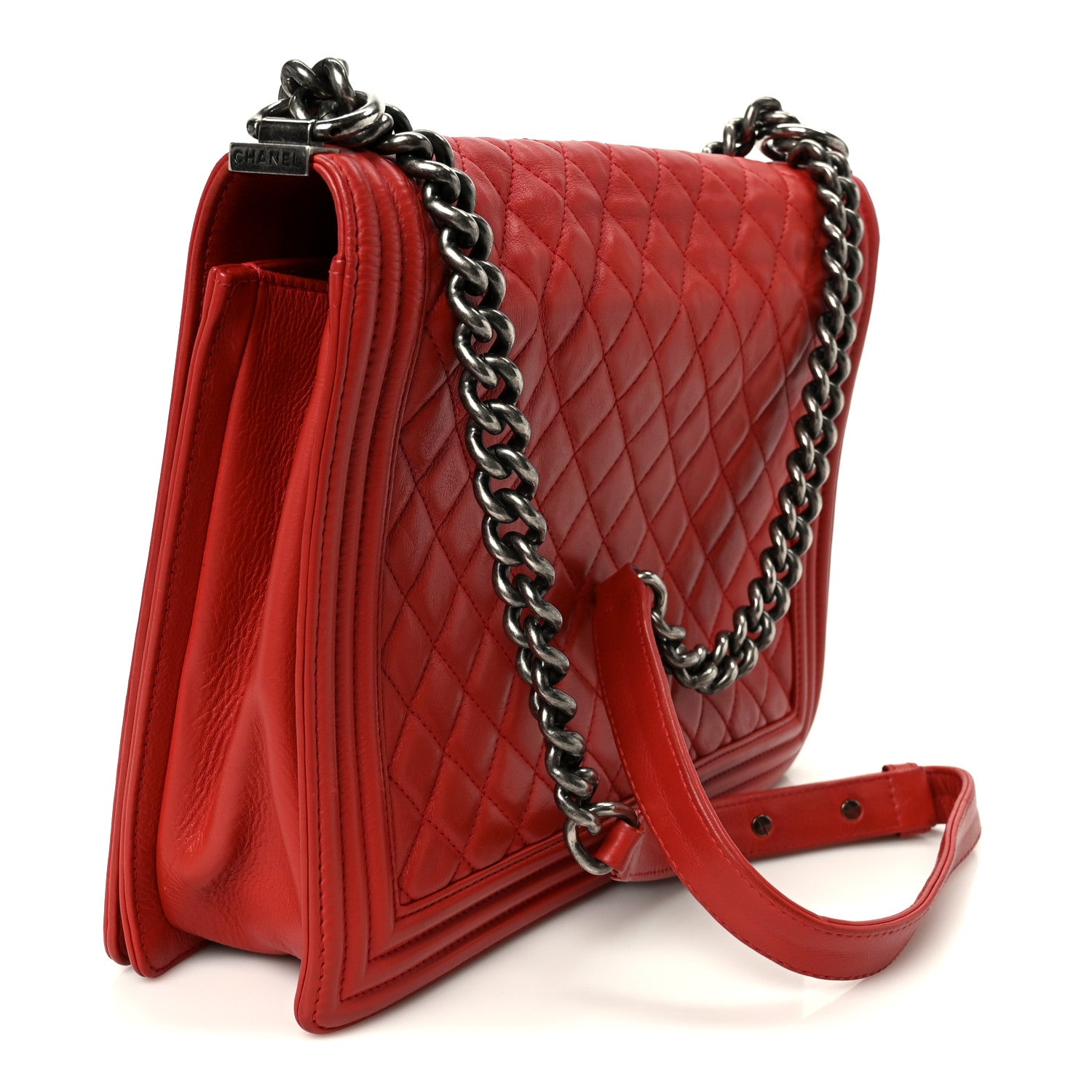 Chanel Calfskin Quilted Large Boy Flap Red 3 of 10