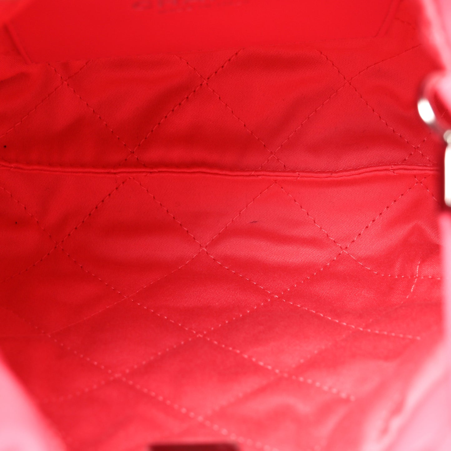 Shiny Calfskin Quilted Rainbow Metal Mini Chanel 22 Coral Pink