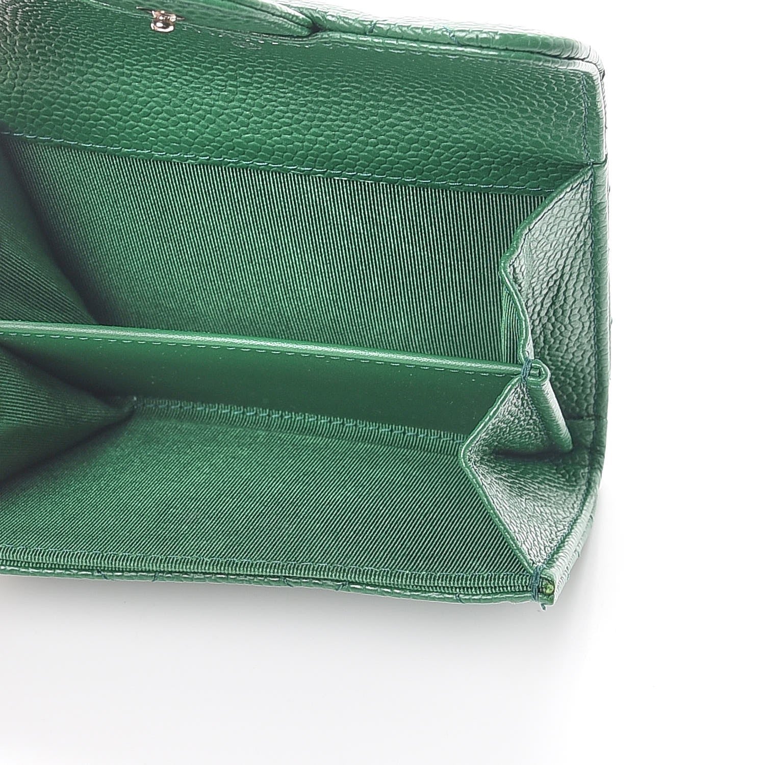 Chanel Caviar Quilted Flap Card Holder Green 5 of 9