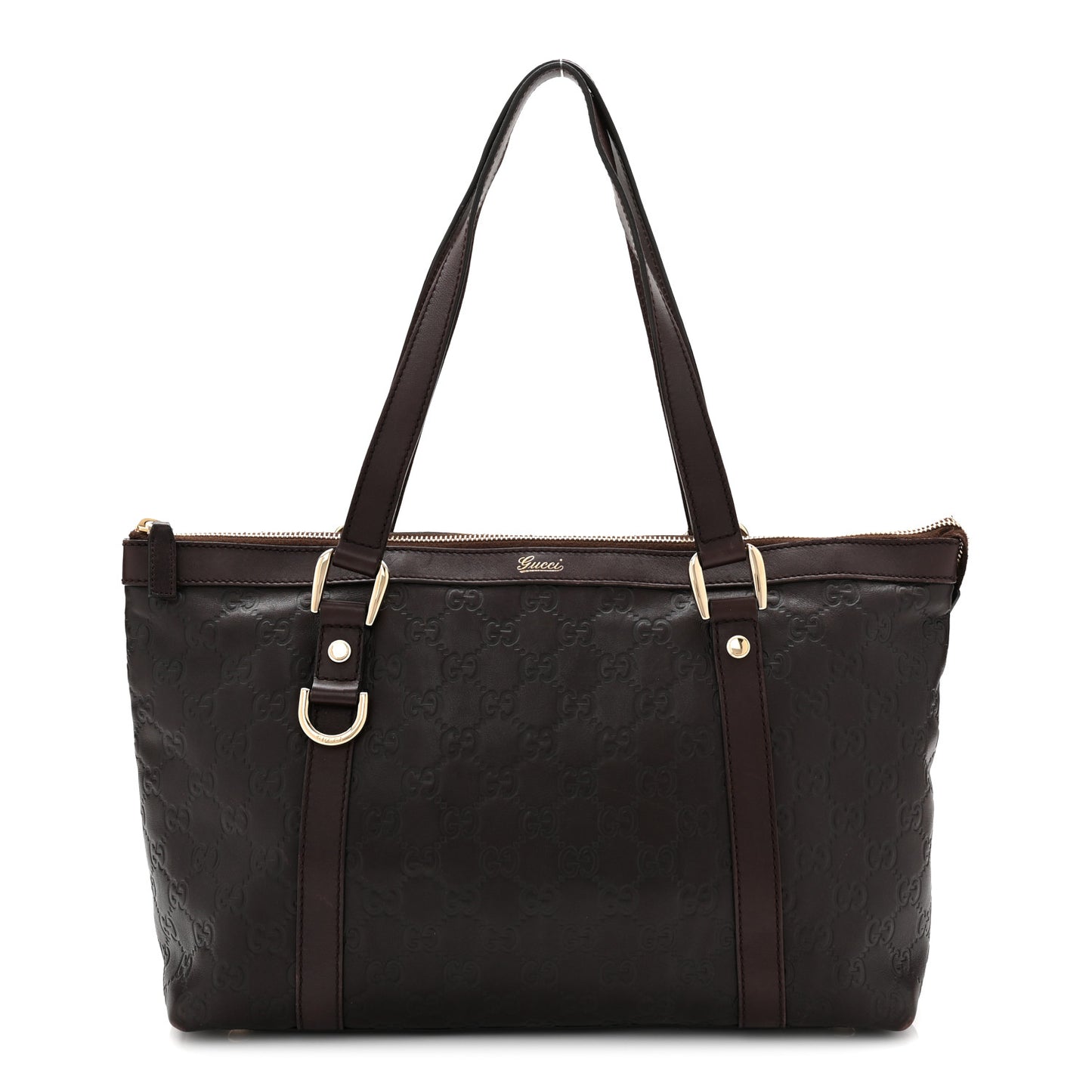 Guccissima Medium Abbey Tote Dark Brown