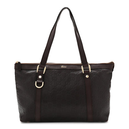 Gucci Guccissima Medium Abbey Tote Dark Brown 1 of 10