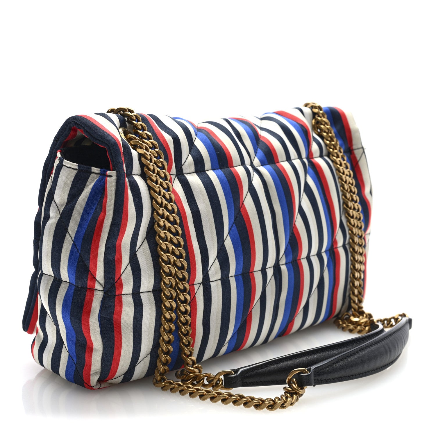 Saint Laurent Silk Striped Monogram Medium Jamie Blue Multicolor 3 of 9