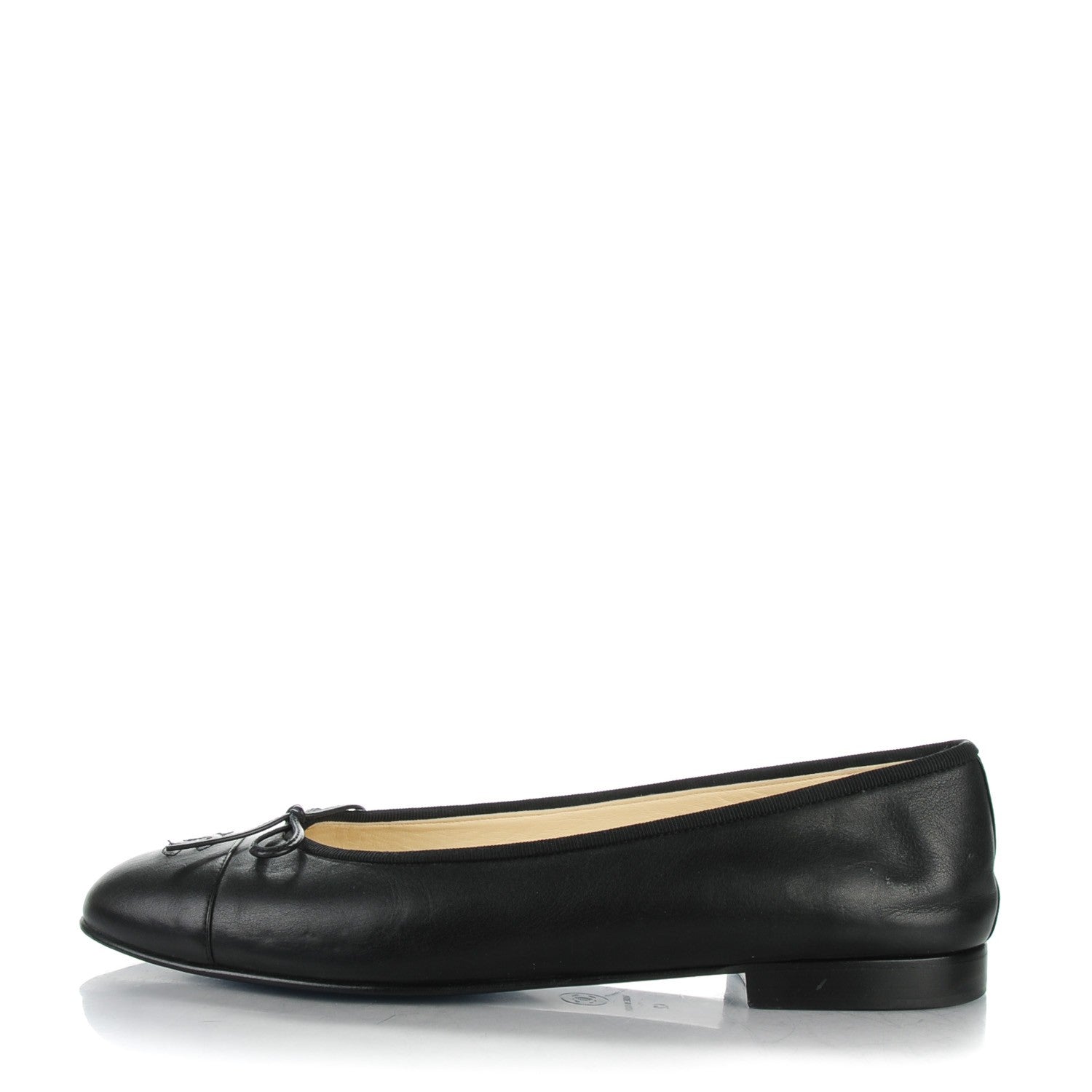 Chanel Lambskin Cap Toe CC Ballerina Flats 42 Black 1 of 11