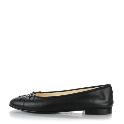 Chanel Lambskin Cap Toe CC Ballerina Flats 42 Black 1 of 11