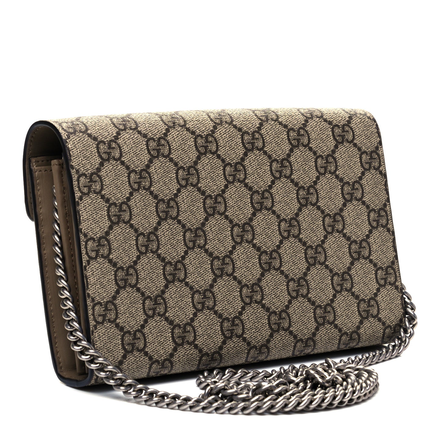 GG Supreme Monogram Mini Dionysus Chain Wallet Beige Taupe