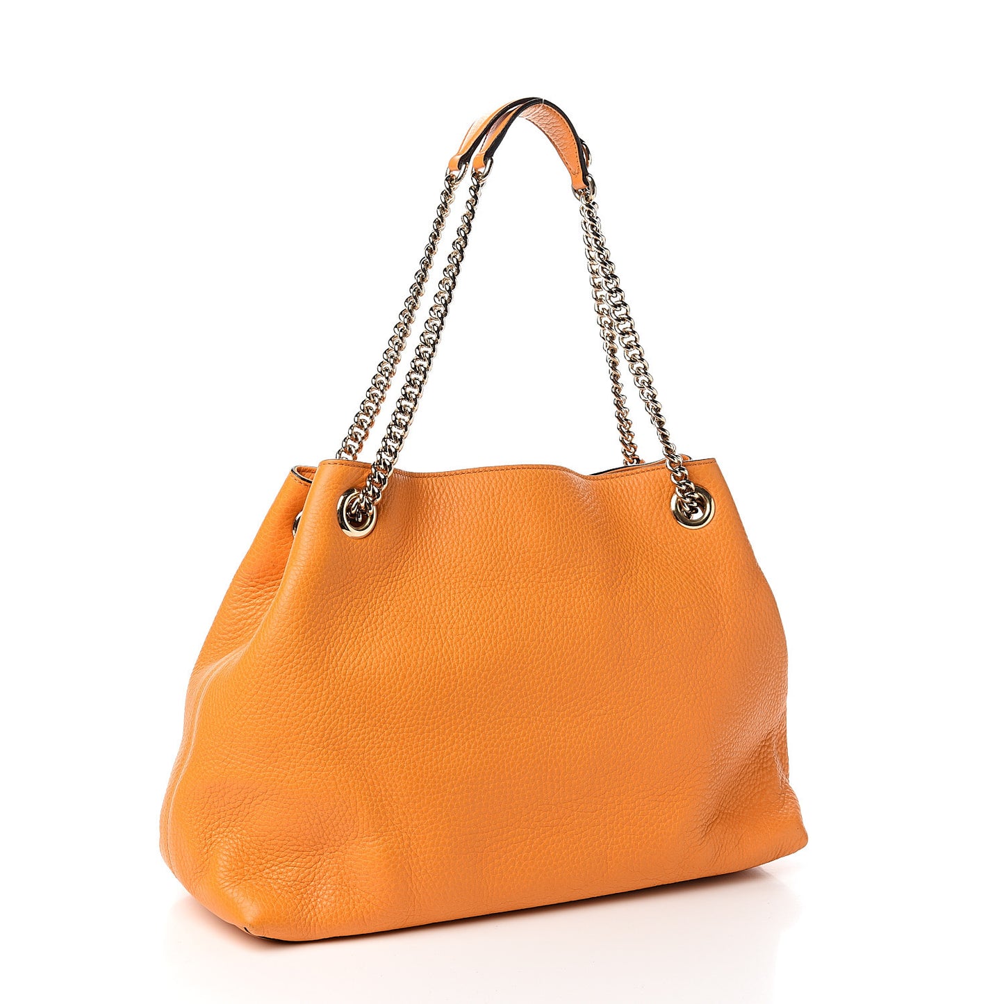 Pebbled Calfskin Medium Soho Chain Shoulder Bag Curcuma