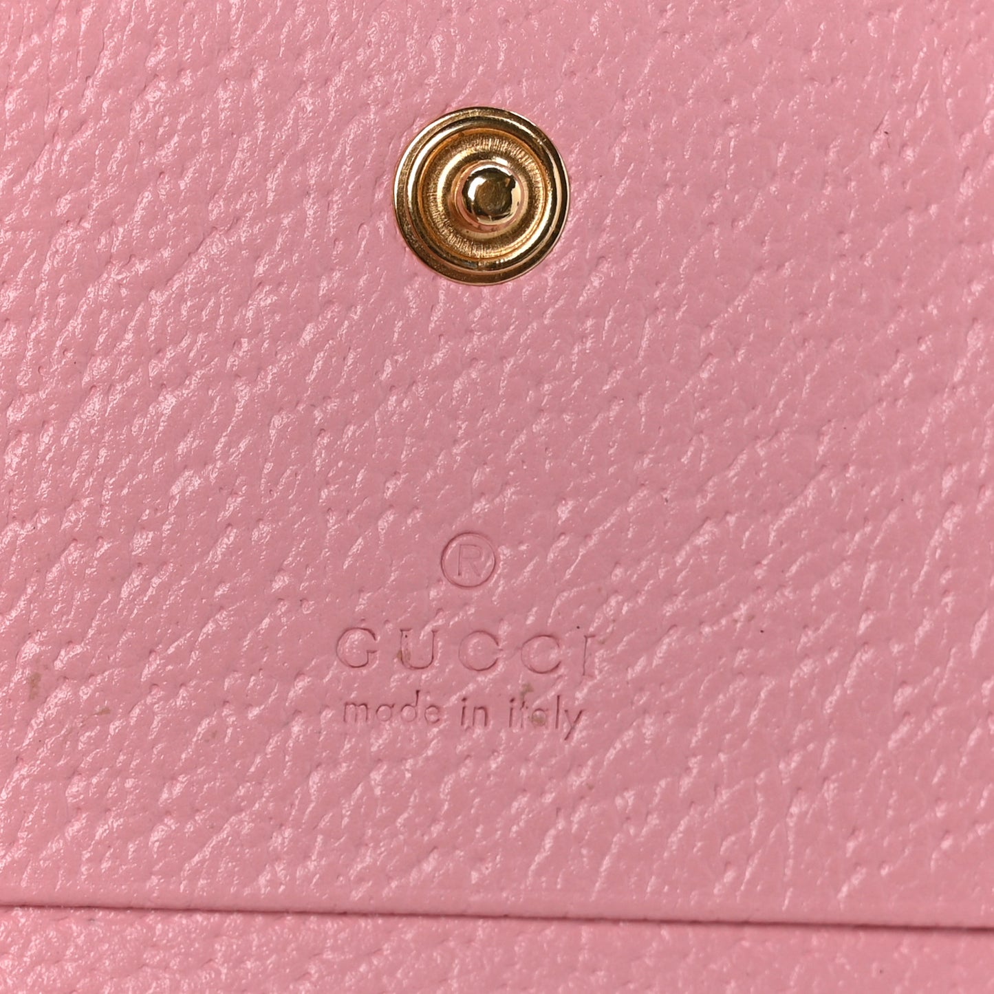 Textured Dollar Calfskin Berry Print GG Marmont Card Case Pink Purple