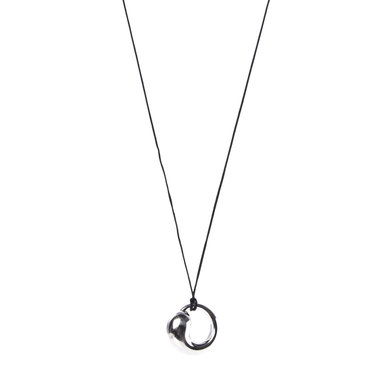 Tiffany Sterling Silver Large Elsa Peretti Eternal Circle Cord Necklace 1 of 4