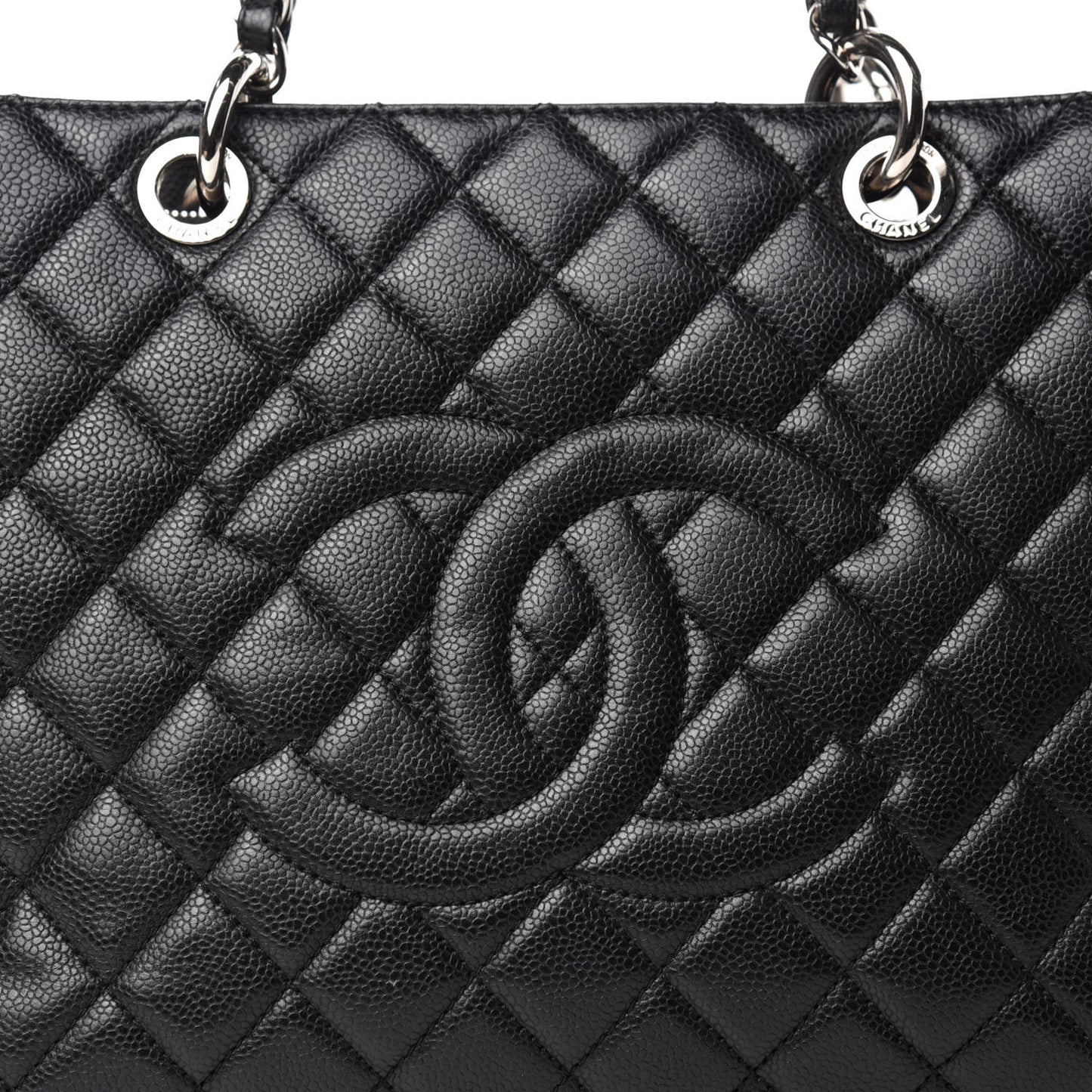 Caviar Quilted Grand Shopping Tote GST Black