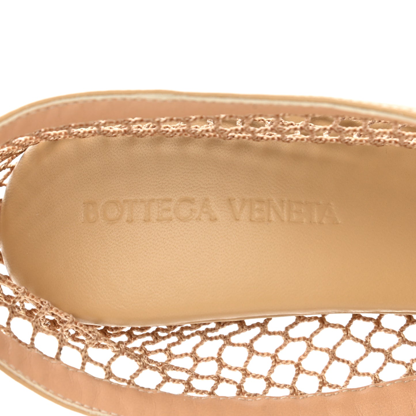 Mesh Nappa Chunky Chain Sandals 37 Beige Pony