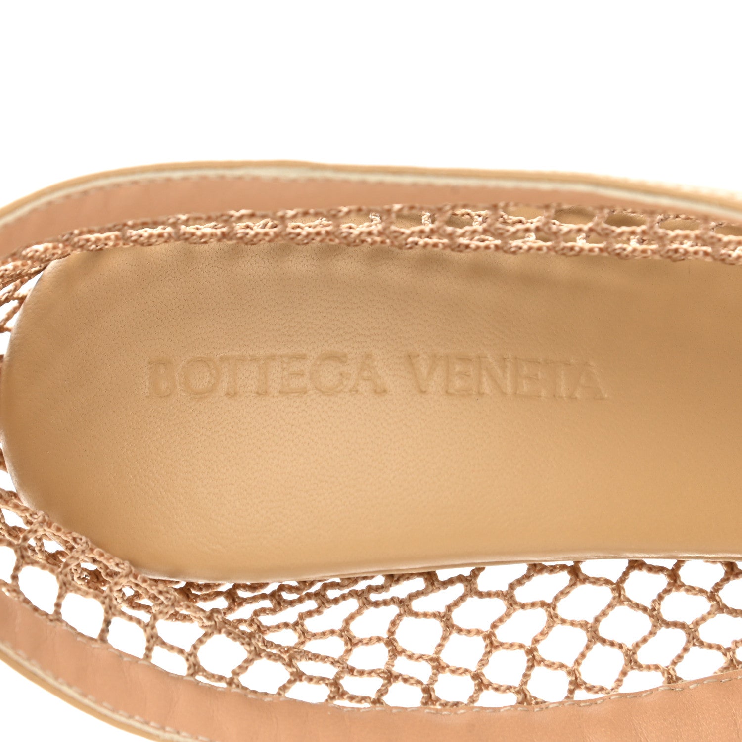 Bottega Veneta Mesh Nappa Chunky Chain Sandals 37 Beige Pony 7 of 8