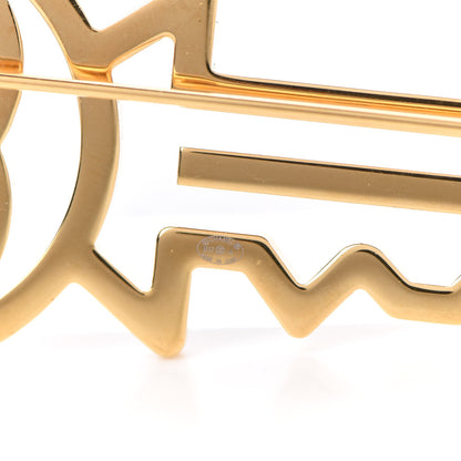 Chanel Crystal CC Key Brooch Black Gold 4 of 4