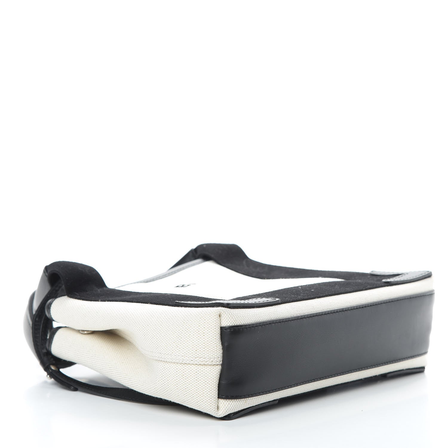 Balenciaga Cotton Canvas Calfskin Navy Cabas XS Natural Black 6 of 13