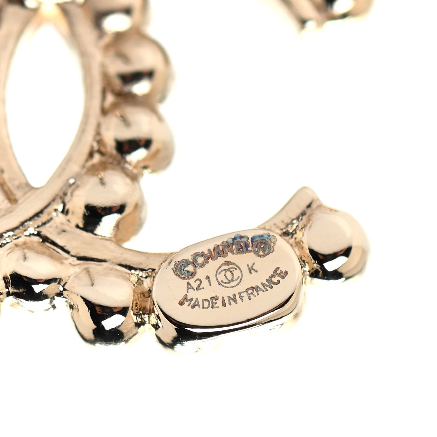 Chanel Crystal CC Earrings Gold 4 of 4