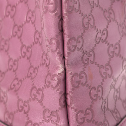 Gucci Metallic Soft Guccissima Large Heart Bit Charm Top Handle Tote Fresia Rose 22 of 22