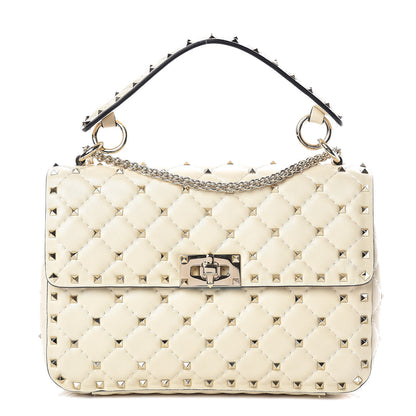 Valentino Garavani Nappa Medium Rockstud Spike Shoulder Bag Light Ivory 1 of 10