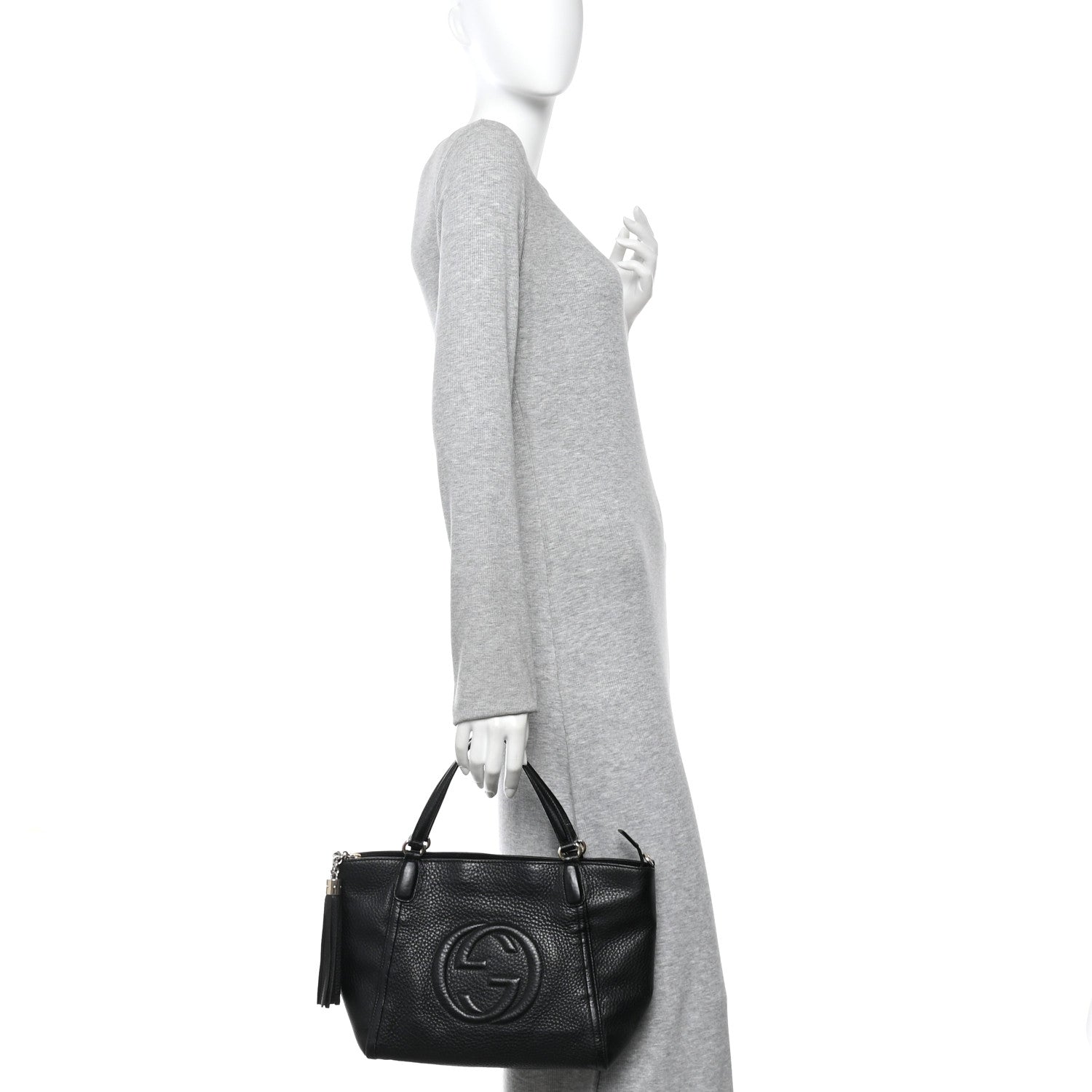 Gucci Pebbled Calfskin Small Soho Top Handle Bag Black 2 of 10