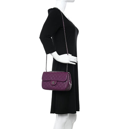 Chanel Lambskin Quilted Studded Flap Purple 2 of 10