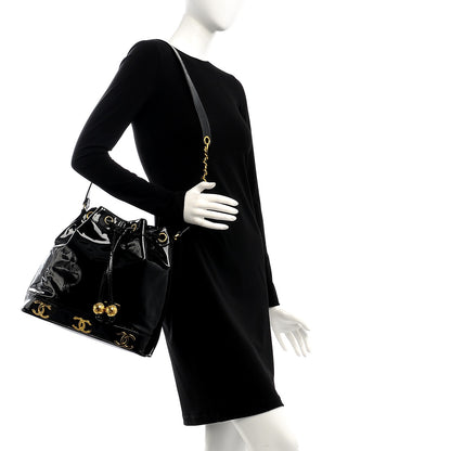Chanel Patent CC Drawstring Shoulder Bag Black 2 of 8