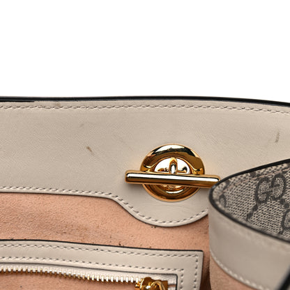 Gucci GG Supreme Monogram Medium Padlock Tote White 9 of 18
