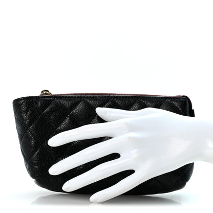 Chanel Caviar Quilted Zipped Cosmetic Case Black 2 of 10