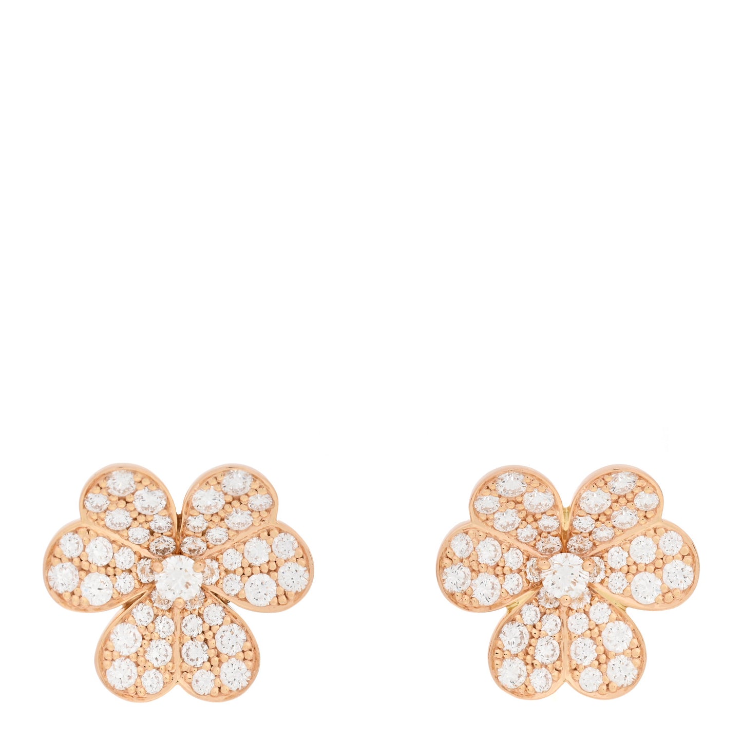 18K Rose Gold Diamond Small Frivole Pave Earrings