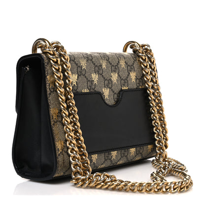Gucci GG Supreme Monogram Bees Small Padlock Shoulder Bag Black 3 of 11