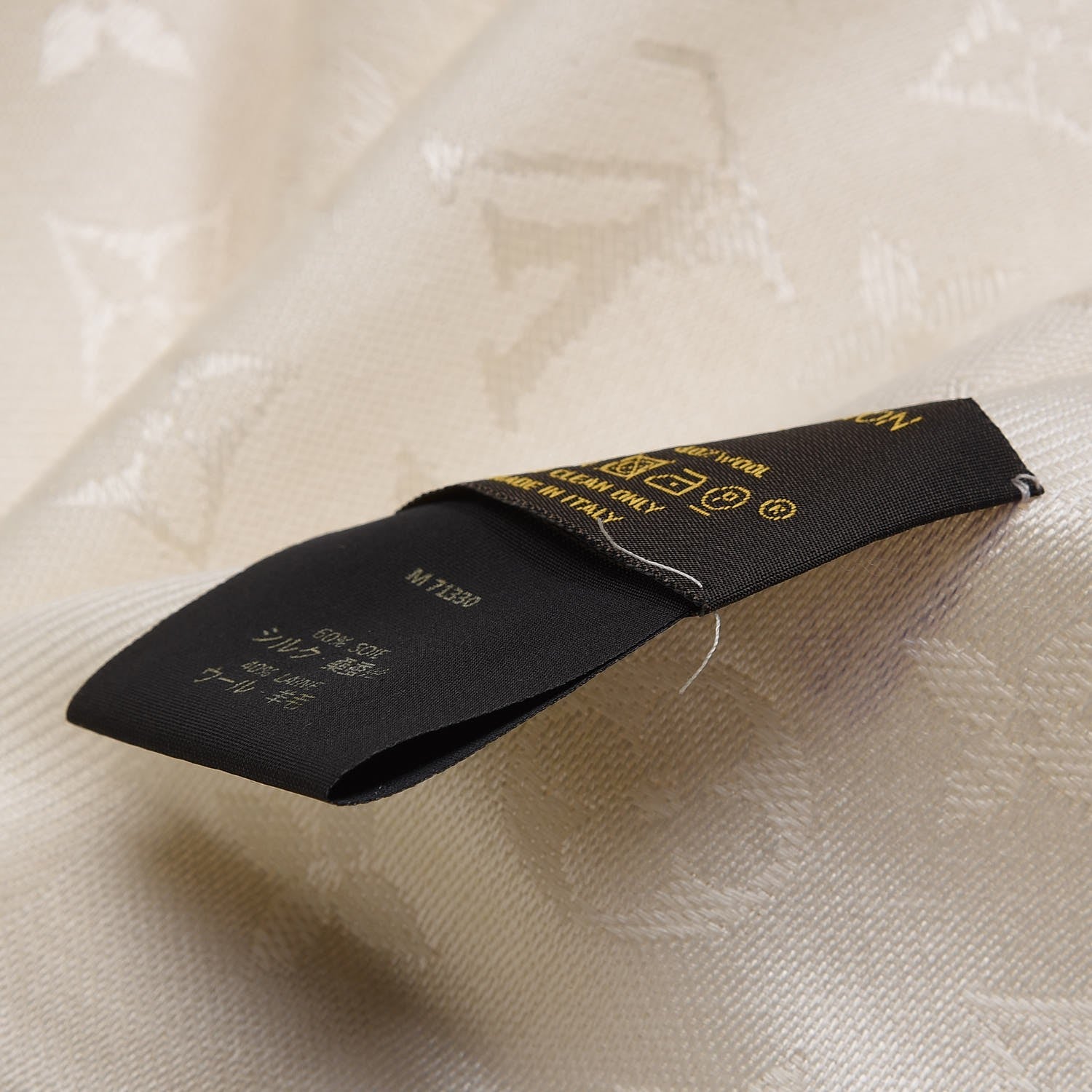 Louis Vuitton Wool Silk Monogram Shawl White 6 of 6