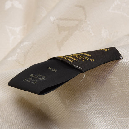 Louis Vuitton Wool Silk Monogram Shawl White 6 of 6
