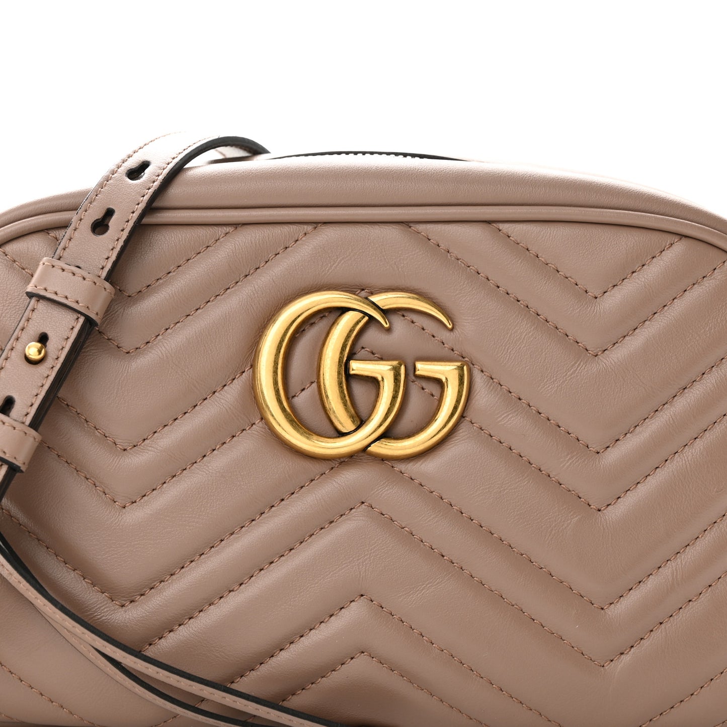 Calfskin Matelasse Small GG Marmont Chain Shoulder Bag Porcelain Rose