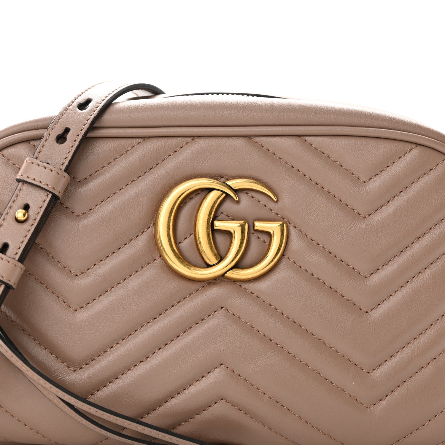 Gucci Calfskin Matelasse Small GG Marmont Chain Shoulder Bag Porcelain Rose 8 of 10