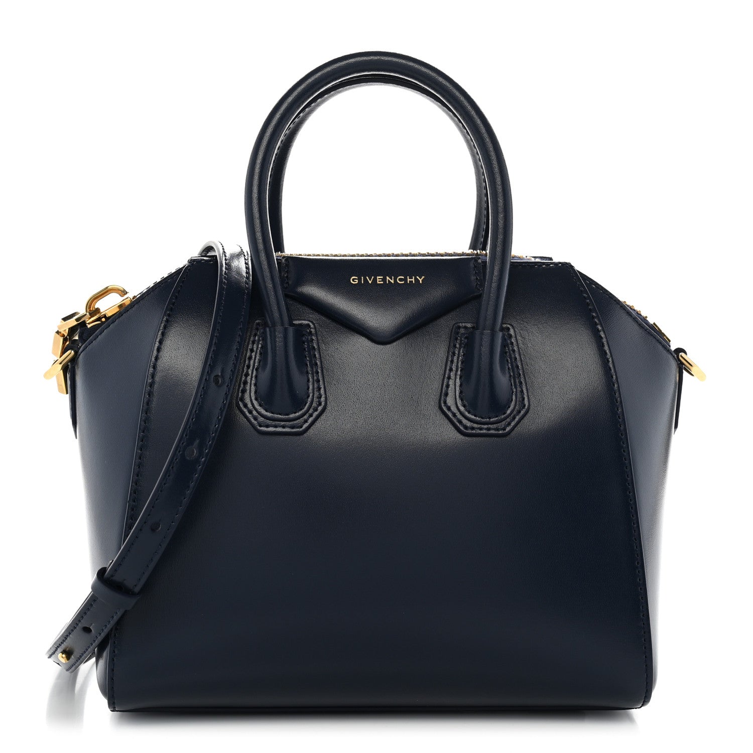 Givenchy Shiny Lord Calfskin Mini Antigona Navy 1 of 10