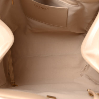 Chanel Caviar Stitched Pocket CC Large Tote Beige 6 of 14