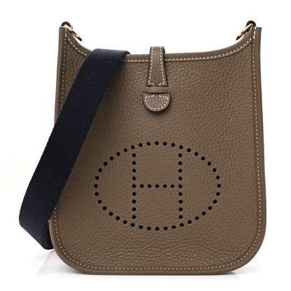 Hermes Taurillon Clemence Amazone Evelyne TPM Etoupe Bleu Indigo 1 of 11